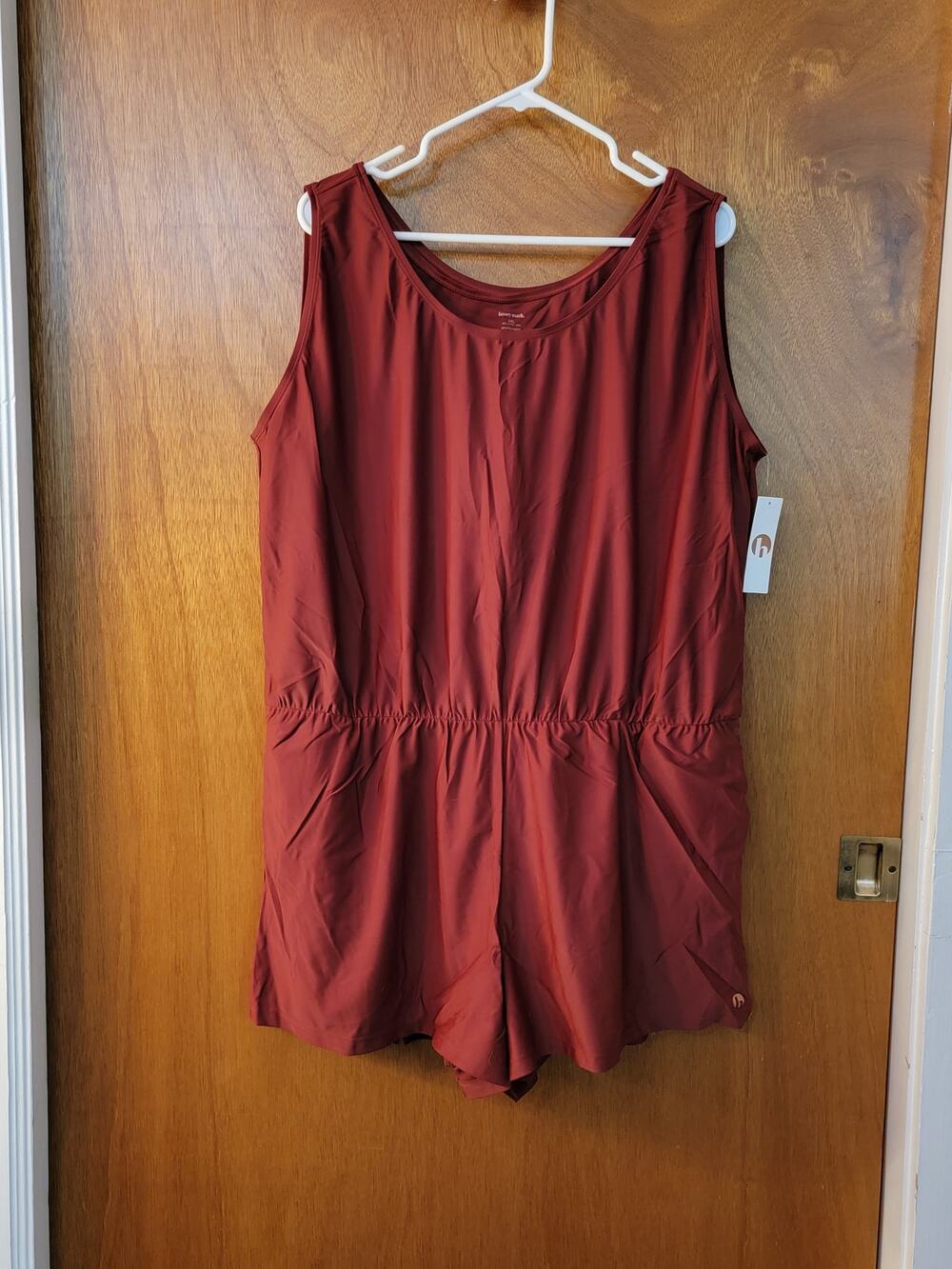 NWT Honeymark Sage swim Romper Maroon 2x
